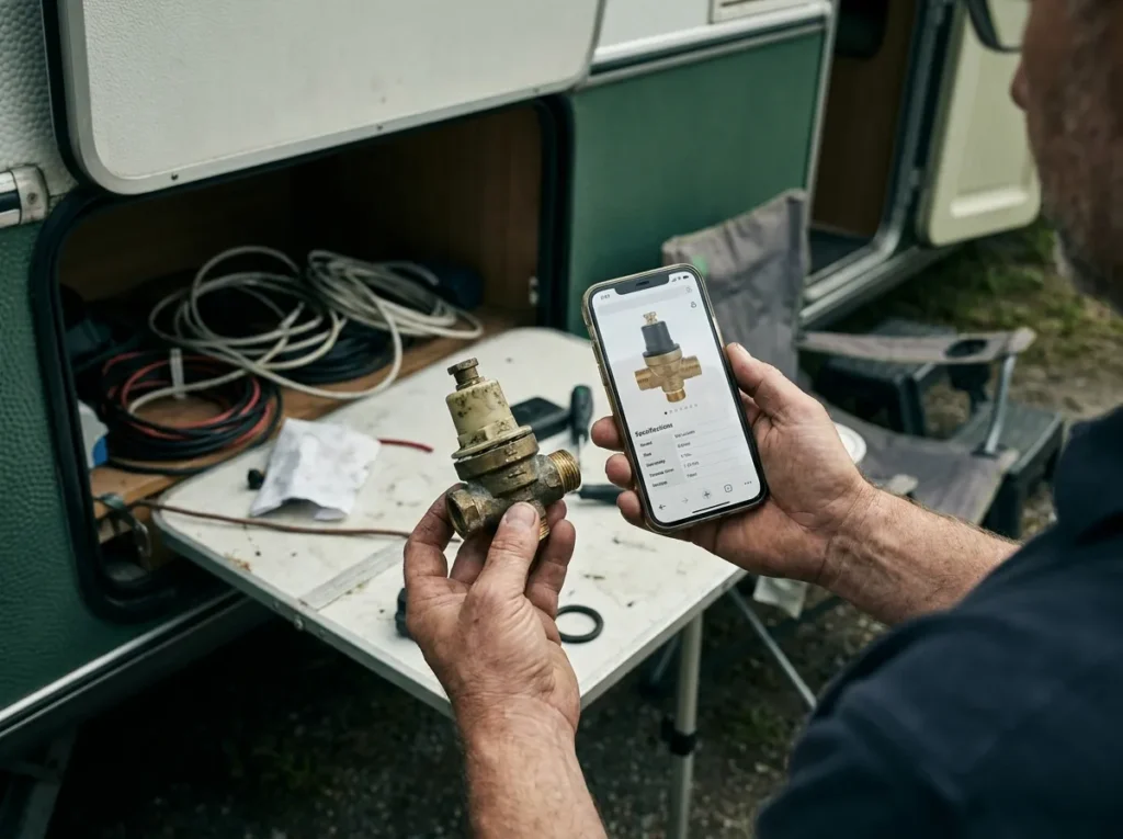 Comparing an RV part against a parts catalogue