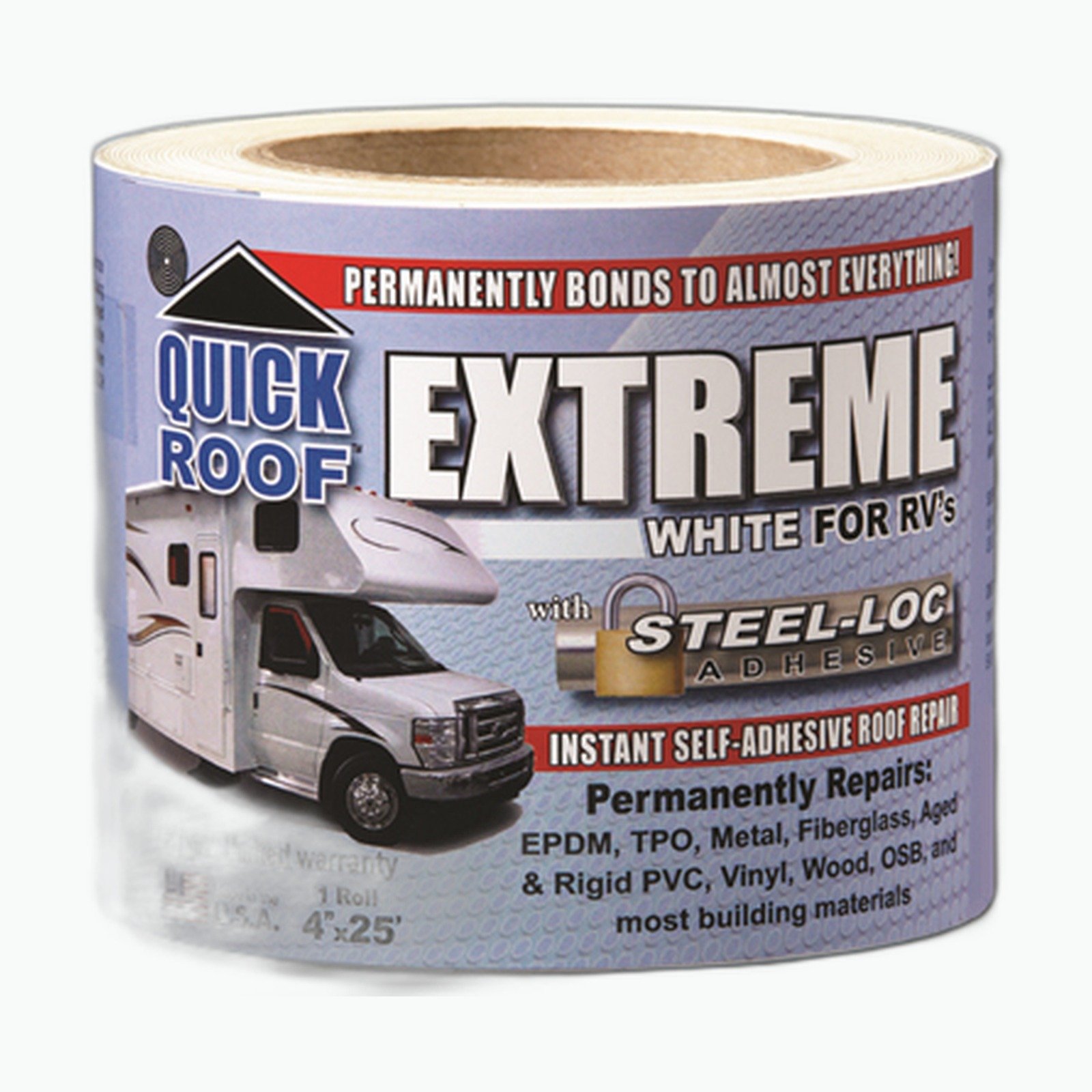 CoFair Quick Roof Extreme RV Roof Repair Tape - 4" x 25 ft, White - UBE425 (UBE425)